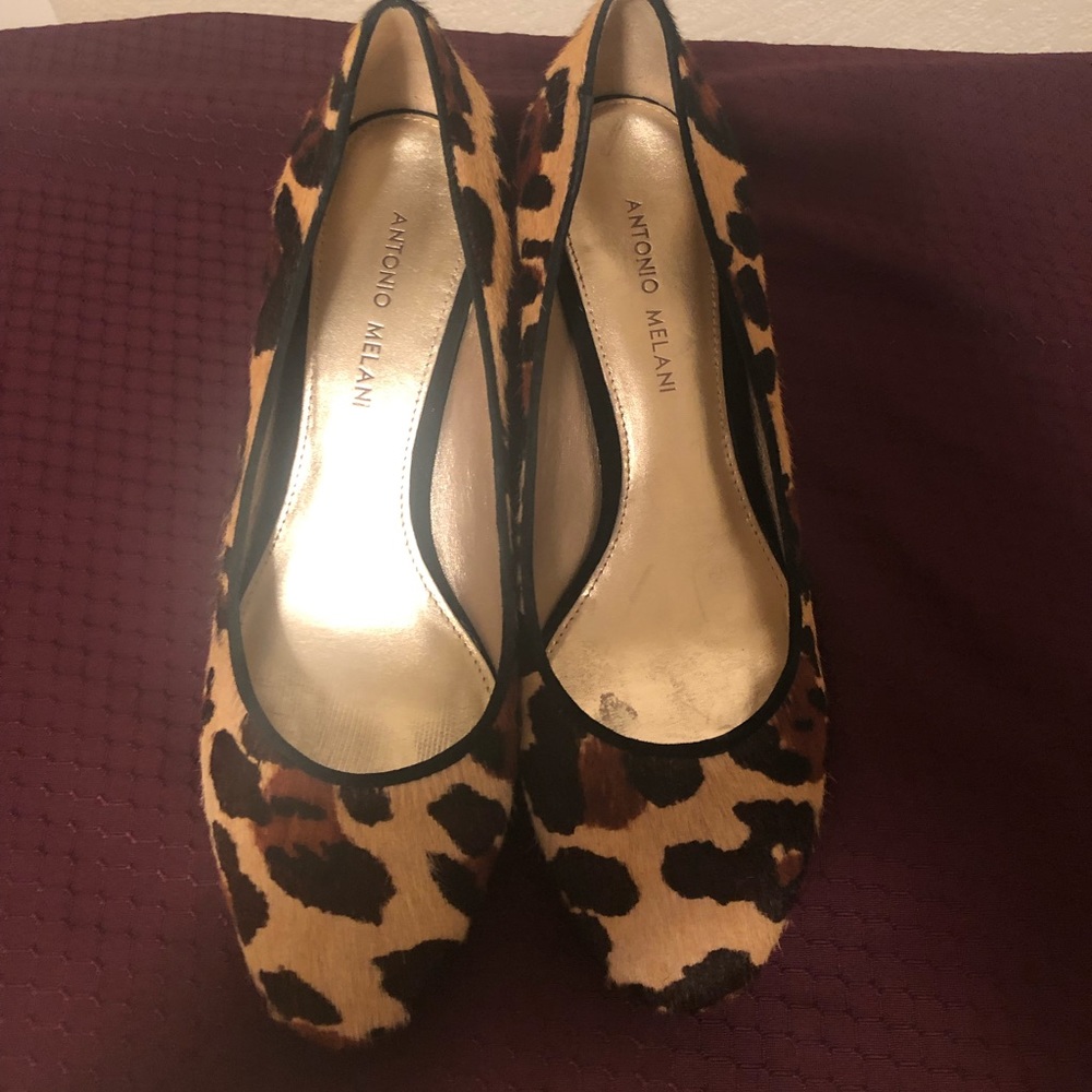 Antonio Melani Heels Cheetah Print Size 8.5M
